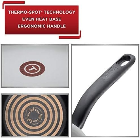 T-fal Initiatives Ceramic Nonstick Cookware Set 14 Piece Oven Broiler Safe 350F Pots and Pans Black - Image 4