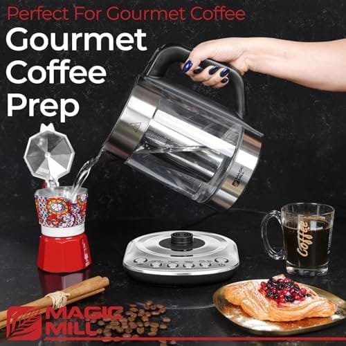 Magic Mill Pro Electric Kettle with tea Infuser and Temperature Control - Keep Warm Function, Rapid Boil, Automatic Safety Shut Off, BPA Free, No Plastic on Water, British Patent Technology,Large 1.7L - Image 7