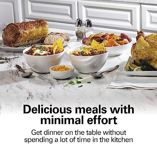 Hamilton Beach 6-Quart Slow Cooker with 3 Cooking Settings, Dishwasher-Safe Stoneware Crock & Glass Lid, Silver (33665) - Image 3