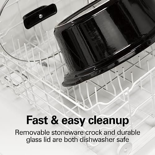 Hamilton Beach 6-Quart Slow Cooker with 3 Cooking Settings, Dishwasher-Safe Stoneware Crock & Glass Lid, Silver (33665) - Image 7