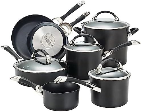Circulon Symmetry Hard Anodized Nonstick Cookware Pots and Pans Set, 11-Piece, Black - Image 2