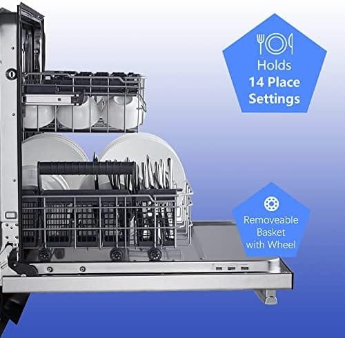 Dishwasher, Kalamera 24 inch Built in Dishwacher with 14 Place Settings, 6 Wash Cycles and 4 Temperature Option, Energy Save with Low Water Consumption and Quiet Operation - Stainless Steel - Image 6