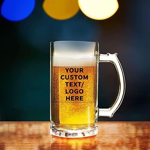 DISCOUNT PROMOS Custom Glass Beer Mug 16 oz. Set of 10, Personalized Bulk Pack - Great for Wedding Favors, Groomsmen Gifts, Birthday Gifts - Clear - Image 8