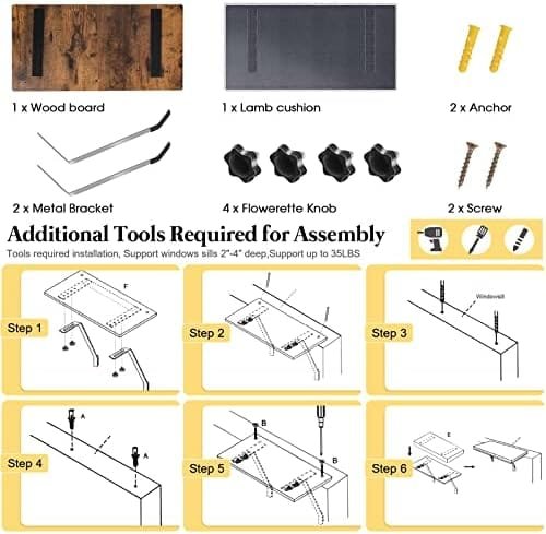Kphico Large Window Cat Bed,Solid Wood Cat Sill Window Perch with Lamb Wool Pad & Metal Frame,Cat Window Perch Seat for Large Indoor Cats,Easy Assemble,Hold Up to 40lbs - Image 3