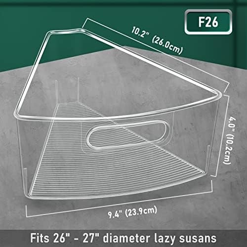 JEISSLIA Lazy Susan Cabinet Organizer Bins for 26" or 28" Diameter Corner Lazy Susan, Plastic Cabinet Storage Bin, 1/8 Wedge-Food Safe, BPA Free, with Non-slip Pads (For 26" Lazy Susan, 6 Pack) - Image 5