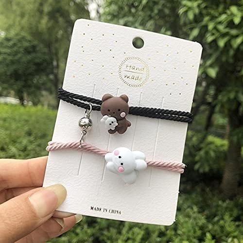 tbpersicwT Exquisite Bracelet, 2 Pieces of Couple Bracelet Cartoon Magnetic Matching Couple Wristband Jewelry Valentine's Day Fashion Accessories - Image 3