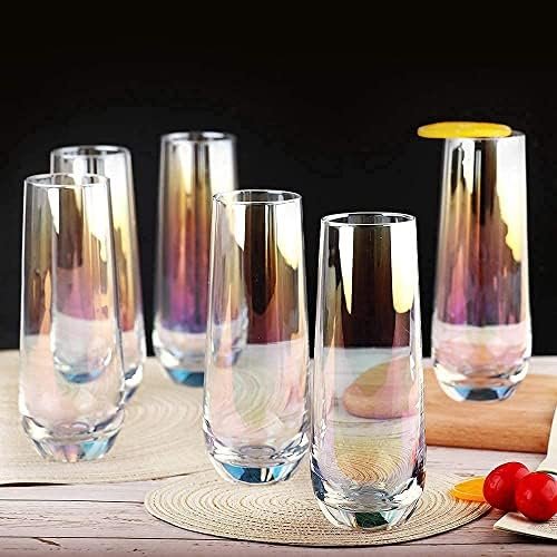Gutsdoor Radiance White Pearl Luster Stemless Champagne Flutes Glasses Set of 6 (10 Ounce) Elegant All-Purpose Wine Drinking Glassware Beverage Cups for Water, Juice, Beer, Whiskey & Bar Decor - Image 7