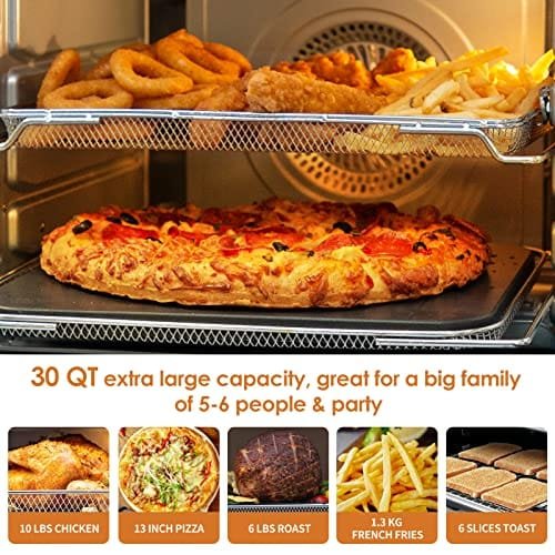 NUWAVE Bravo Air Fryer Oven, 12-in-1, 30QT XL Large Capacity Digital Countertop Convection Oven, silver - Image 5