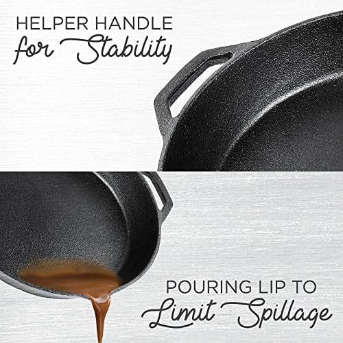 Fresh Australian Kitchen 12.5" Cast Iron Skillets Nonstick - Pre Seasoned Frying Pan Cookware Pan for Cooking - Image 5