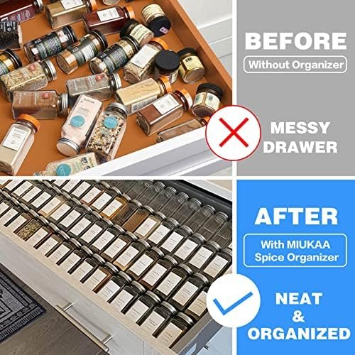 Clear Acrylic Spice Drawer Organizer, 4 Tier- 2 Set Expandable From 13" to 26" Seasoning Jars Drawers Insert, Kitchen Spice Rack Tray for Drawer/Countertop (Jars not included) - Image 7