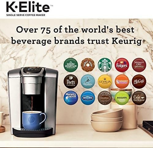Keurig K-Elite Single-Serve K-Cup Pod Coffee Maker, Brushed Silver - Image 11