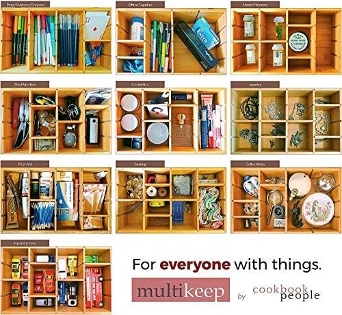 Cookbook People Multikeep Adjustable Tea Box 128 Tea Bag Storage Organizer Bamboo Latching Lid (Tea Filigree) - Image 9