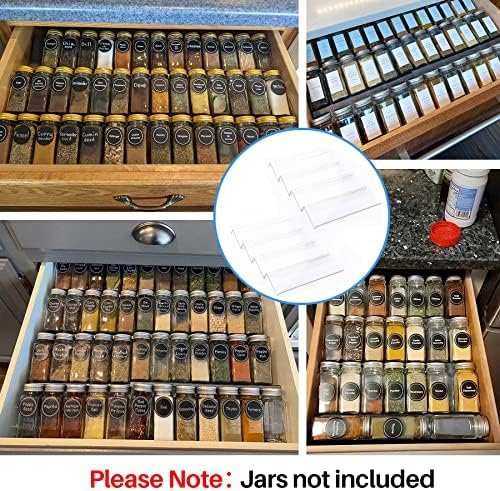 Clear Acrylic Spice Drawer Organizer, 4 Tier- 2 Set Expandable From 13" to 26" Seasoning Jars Drawers Insert, Kitchen Spice Rack Tray for Drawer/Countertop (Jars not included) - Image 3