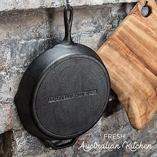 Fresh Australian Kitchen 12.5" Cast Iron Skillets Nonstick - Pre Seasoned Frying Pan Cookware Pan for Cooking - Image 6