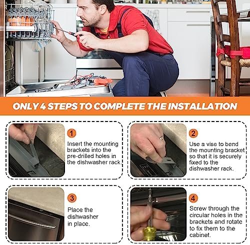 DD94-01002A Dishwasher Assembly-Install Kit by Beaquicy - Replacement for Samsung Dishwashers - Includes 2 Mounting Brackets and 6 Mounting Screws - Replaces AP4450818 2077601 PS4222710 - Image 6