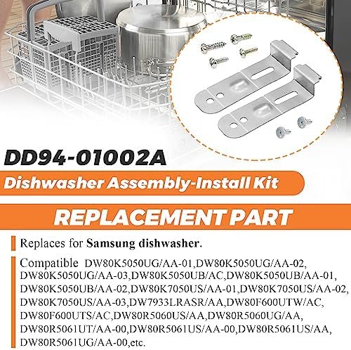 DD94-01002A Dishwasher Assembly-Install Kit by Beaquicy - Replacement for Samsung Dishwashers - Includes 2 Mounting Brackets and 6 Mounting Screws - Replaces AP4450818 2077601 PS4222710 - Image 7