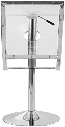 LeisureMod Napoli Modern Clear Acrylic Lucite Adjustable Bar / Counter Stool with Chrome Base Set of 2 - Image 7
