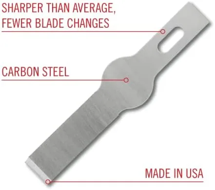 Excel Blades Chisel Replacement Blades, Set of 50 Carbon Steel Blades for Precision Cutting & Trimming, Multi-Purpose Professional, Hobby, and Crafting Tools - Image 3