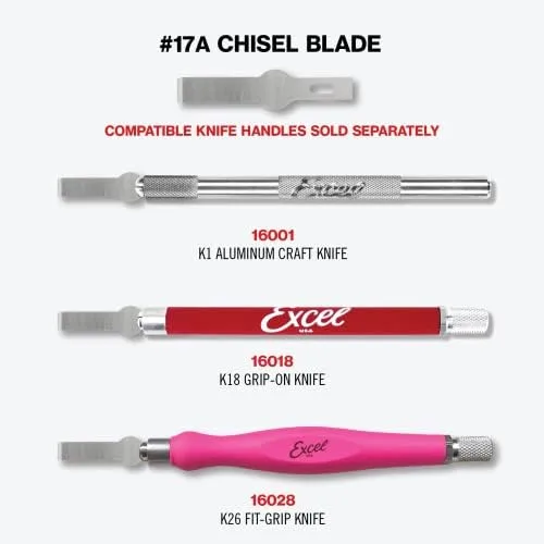 Excel Blades Chisel Replacement Blades, Set of 50 Carbon Steel Blades for Precision Cutting & Trimming, Multi-Purpose Professional, Hobby, and Crafting Tools - Image 5
