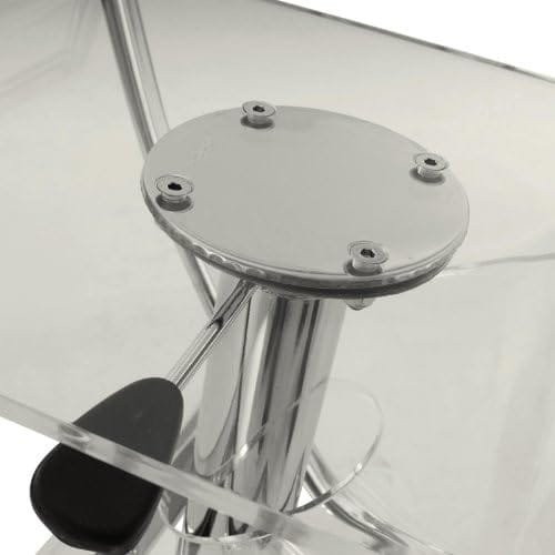 LeisureMod Napoli Modern Clear Acrylic Lucite Adjustable Bar / Counter Stool with Chrome Base Set of 2 - Image 8