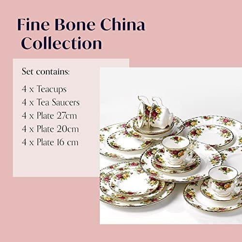 Royal Albert Old Country Roses 20-Piece Dinnerware Set, Multi - Image 4