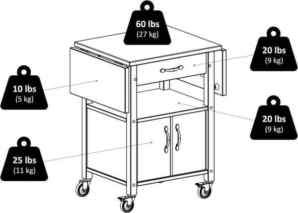 Winsome Wood Drop-Leaf Kitchen Cart - Image 8