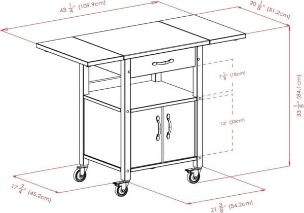 Winsome Wood Drop-Leaf Kitchen Cart - Image 6