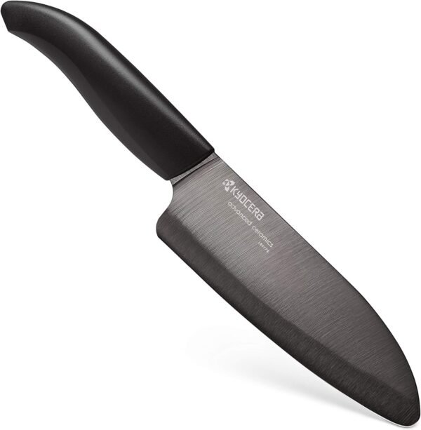 Kyocera Advanced Ceramic Revolution Series 5-1/2-inch Santoku Knife, Black Blade - Image 2