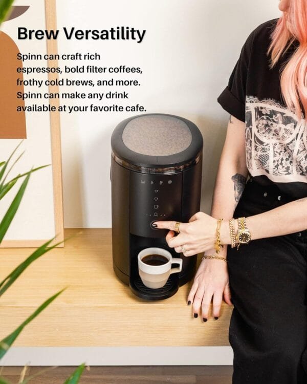 SPINN Coffee & Espresso Machine with Milk Frother Bundle, Smart WiFi Automatic Coffee, Cold Brew Machine, Automatic Coffee Foam Maker for Latte, Single Serve & Zero-Waste, Black - Image 5