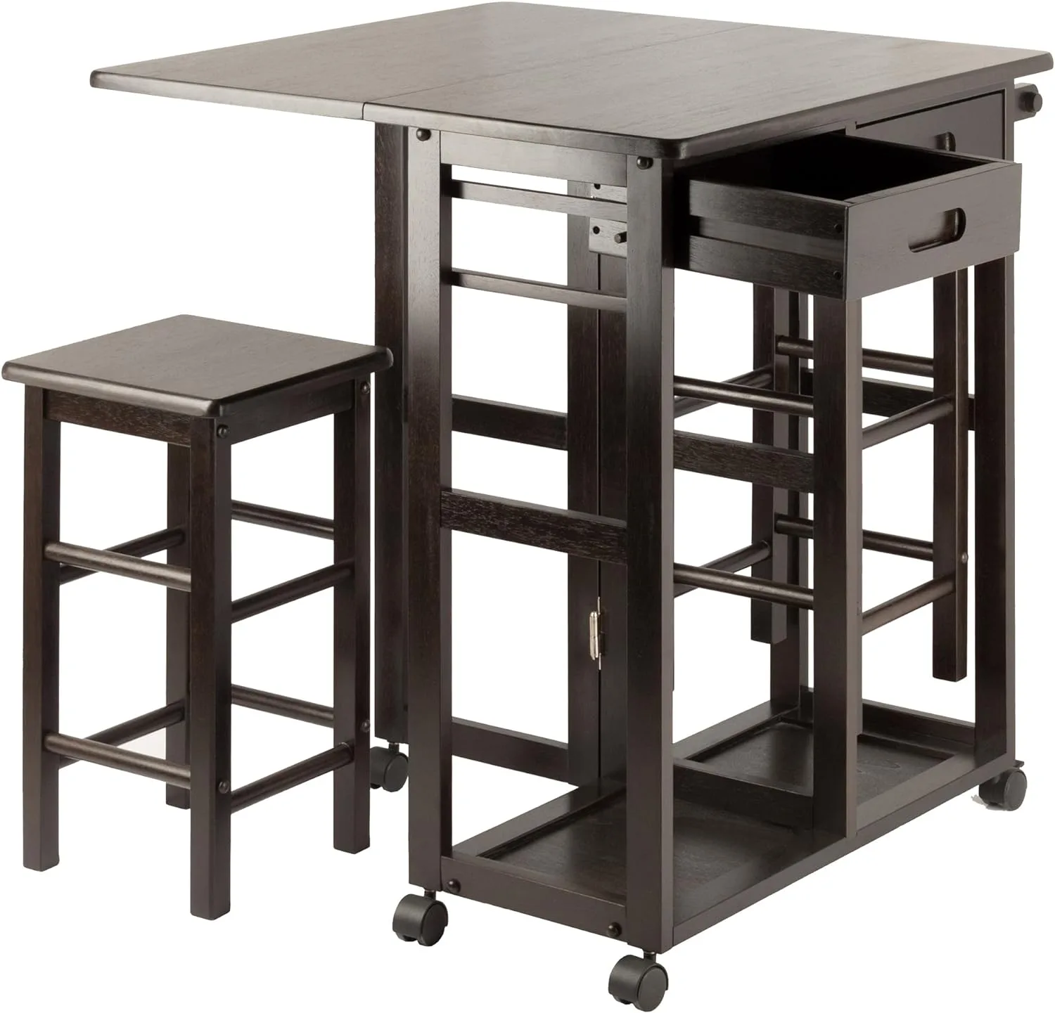 Winsome Suzanne 3-PC Set Space Saver Kitchen, Coffee Finish, 29.61x29.13x32.76 - Image 7