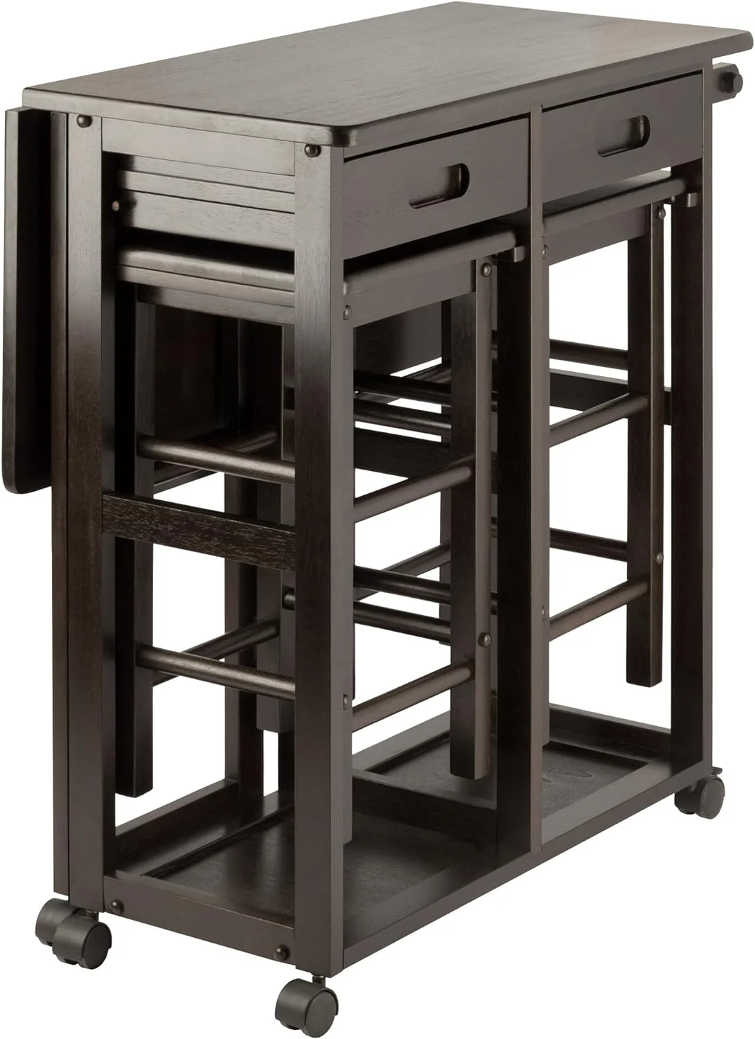 Winsome Suzanne 3-PC Set Space Saver Kitchen, Coffee Finish, 29.61x29.13x32.76 - Image 3