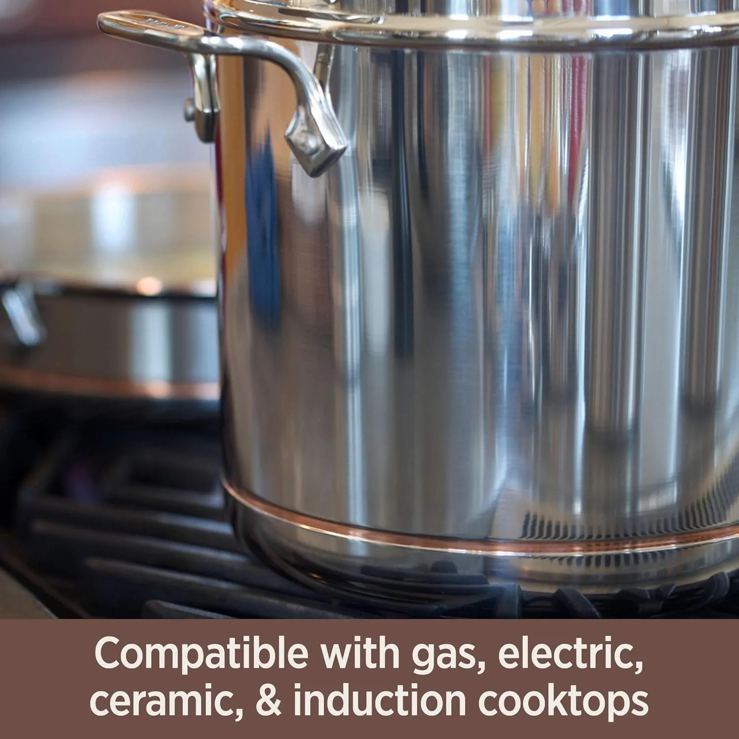 All-Clad Copper Core 5-Ply Stainless Steel Sauté Pan with Steel Lid 5 Quart Induction Oven Broiler Safe 600F Pots and Pans, Cookware Silver - Image 5
