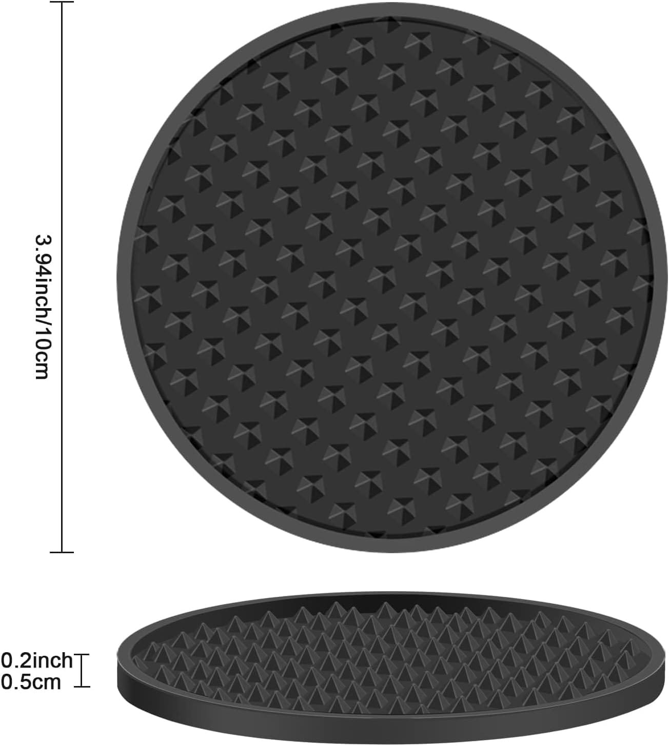 Silicone Black Coasters Set of 8 - Cup Coasters for Coffee Table - Tabletop Protection and Home Decor - Image 3