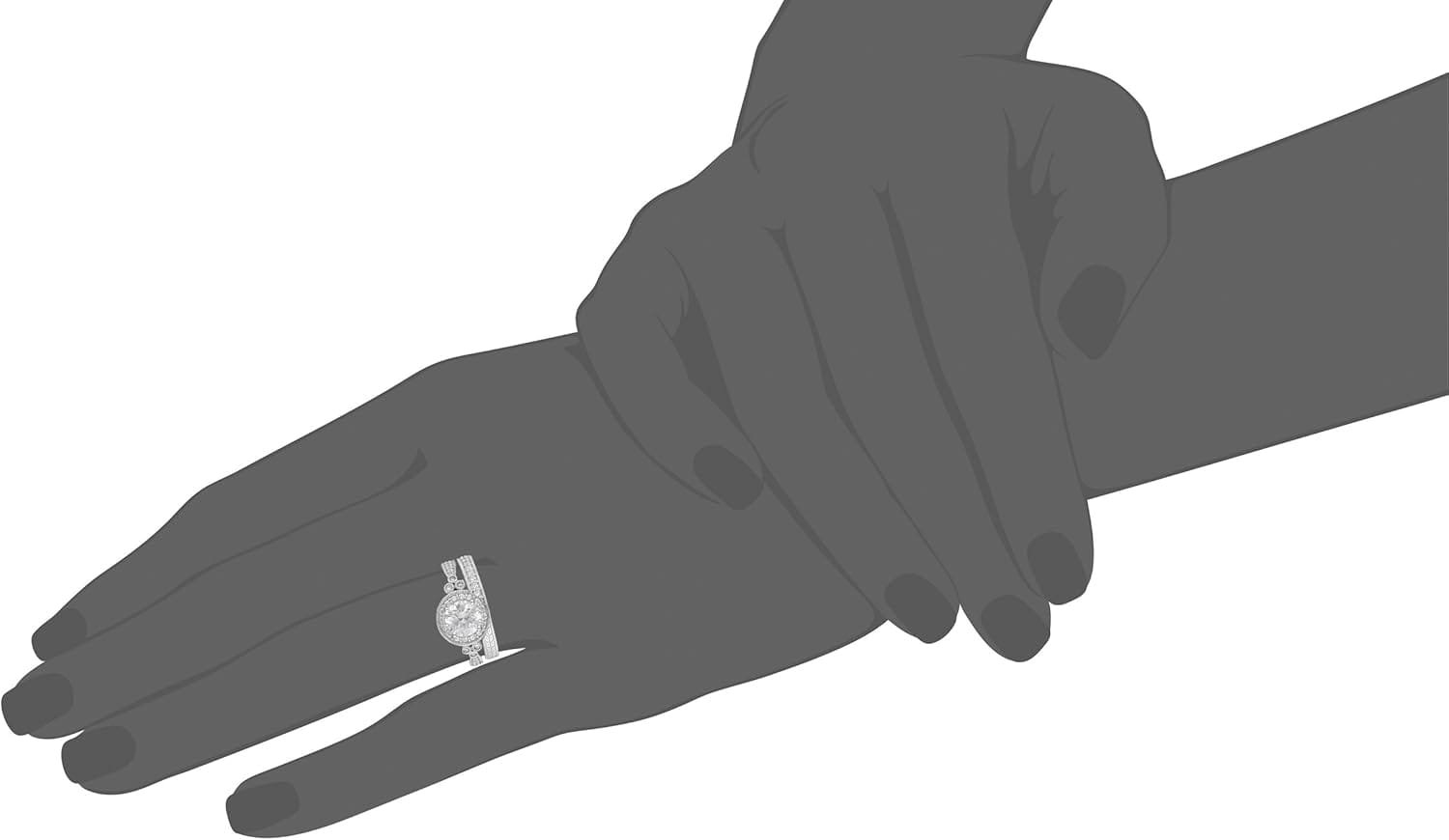 Amazon Essentials Plated Sterling Silver Antique Rings set made with Infinite Elements Cubic Zirconia (previously Amazon Collection) - Image 5