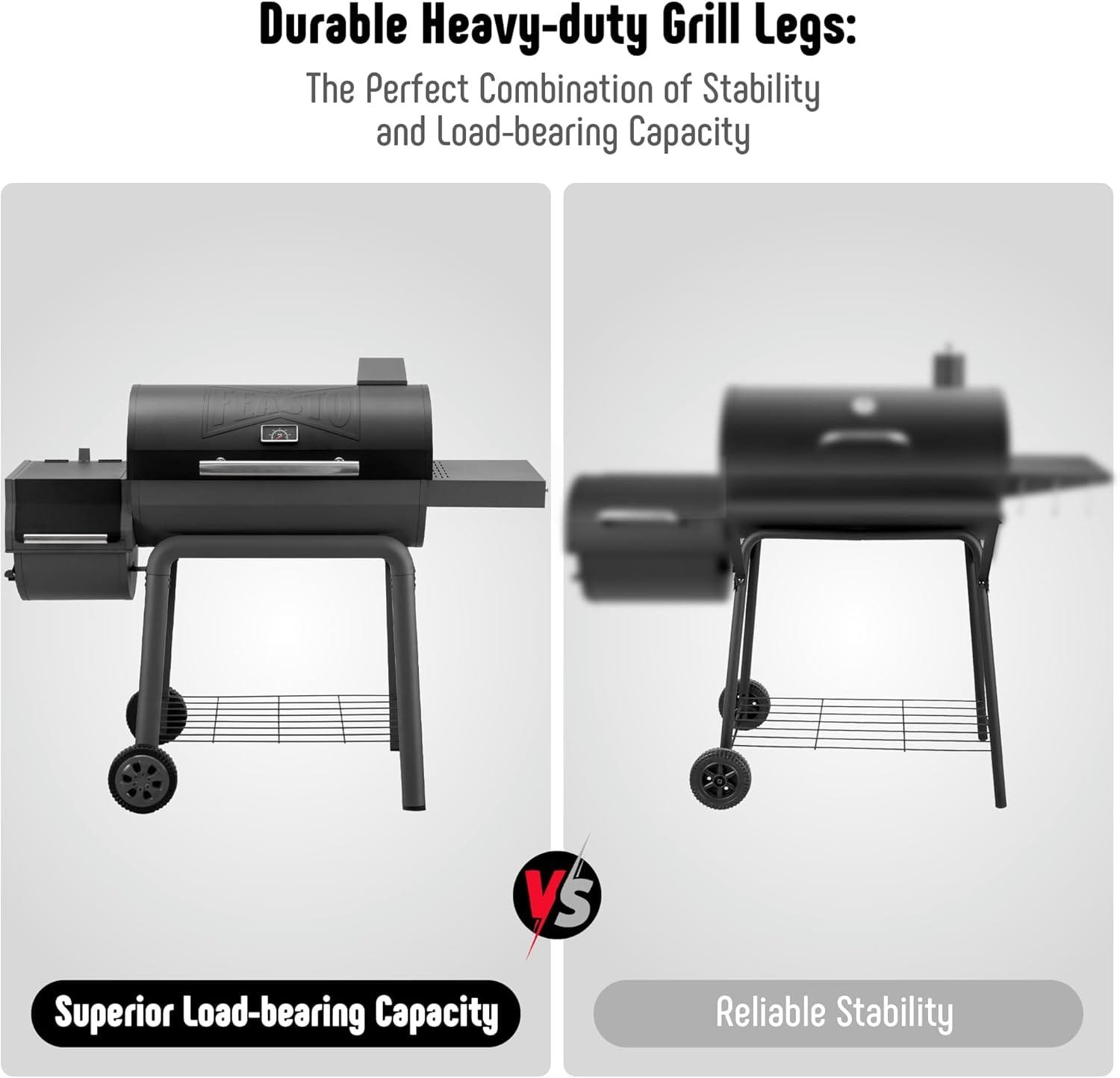 BBQ Charcoal Grill with Offset Smoker Grill and Side Table, 30-In Heavy-Duty Outdoor BBQ Grill with 832 Sq. In. Cooking Space for Outdoor Barbecue in Backyard, Patio and Parties, Black - Image 9