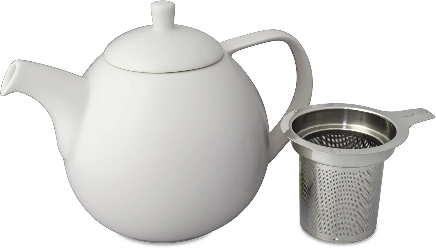 FORLIFE Curve Teapot with Infuser, 45-Ounce, White - Image 3