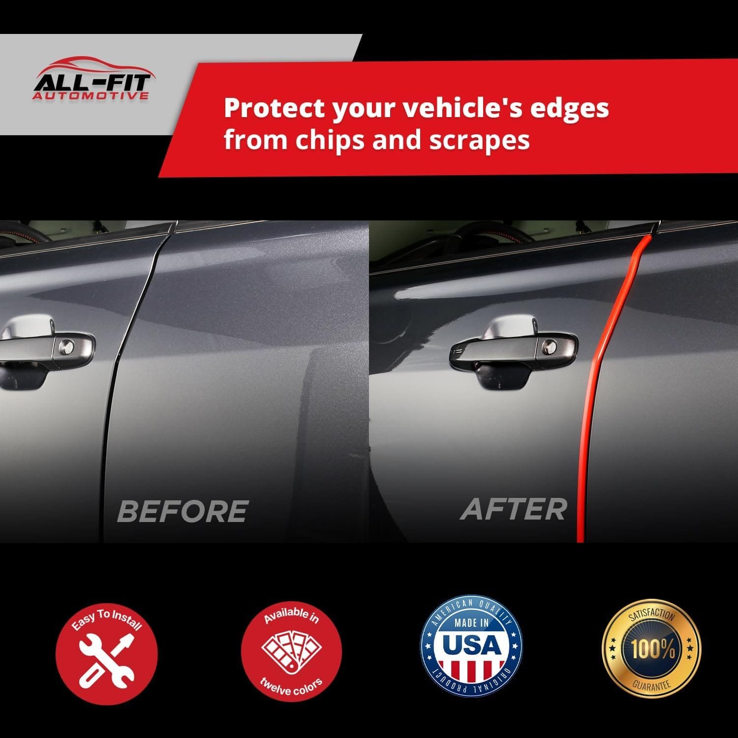 All-Fit Automotive Car Door Edge Protector – Universal DIY Edge Trim to Prevent Scratches & Dings – Flexible Adhesive Molding Trim for Cars, Trucks & SUVs (10 Ft - Silver) - Image 5