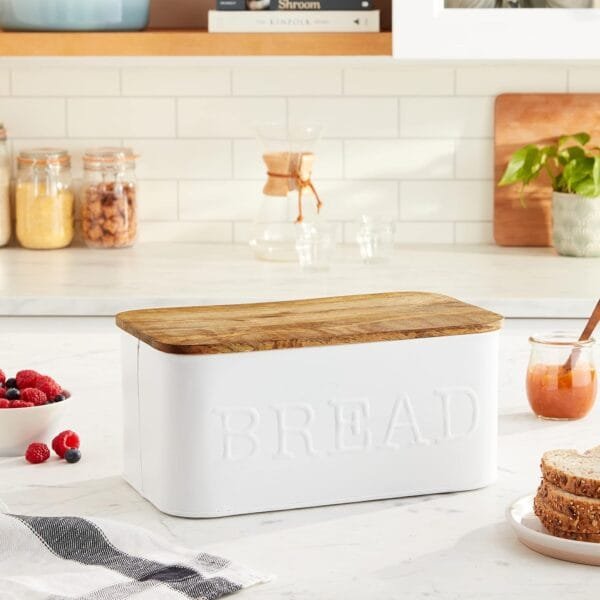 Mud Pie Circa Bread Box white, 5 1/4" x 12" - Image 7